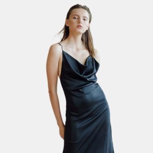 Draped Open Back Dress